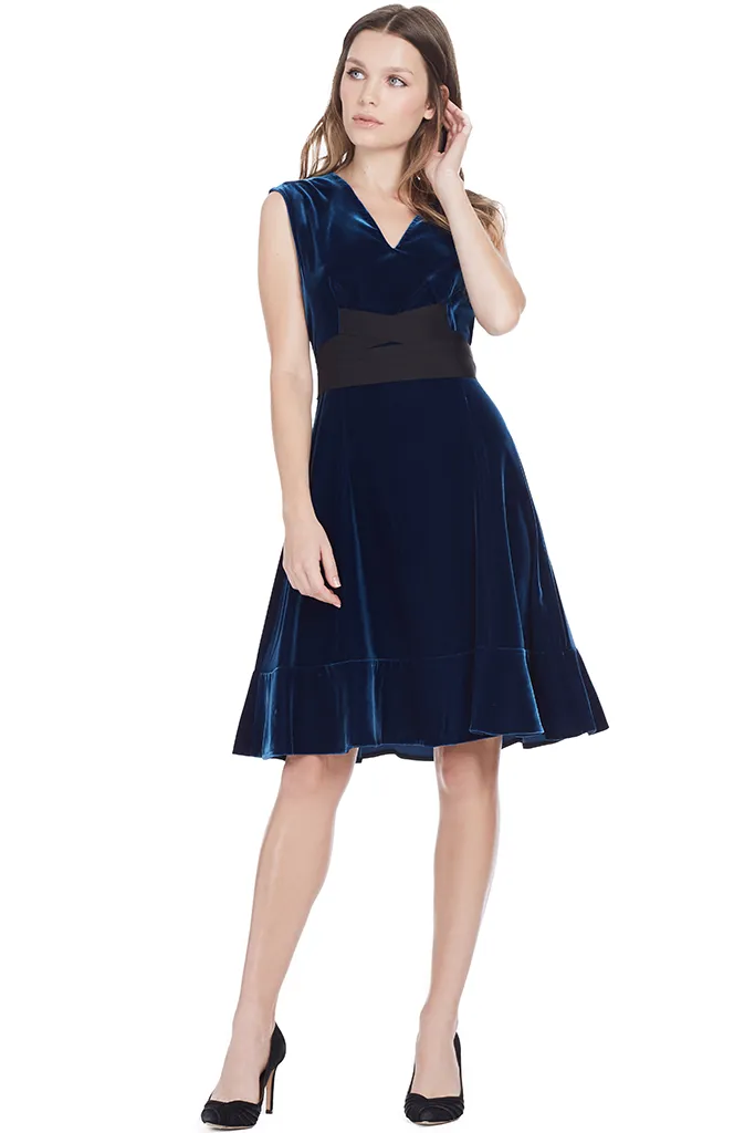 S/L Belted Fit and Flare Dress