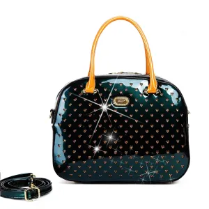 Starz Art Vegan Leather Retro Crystal Overnight Latch On Bag [RZO8329]