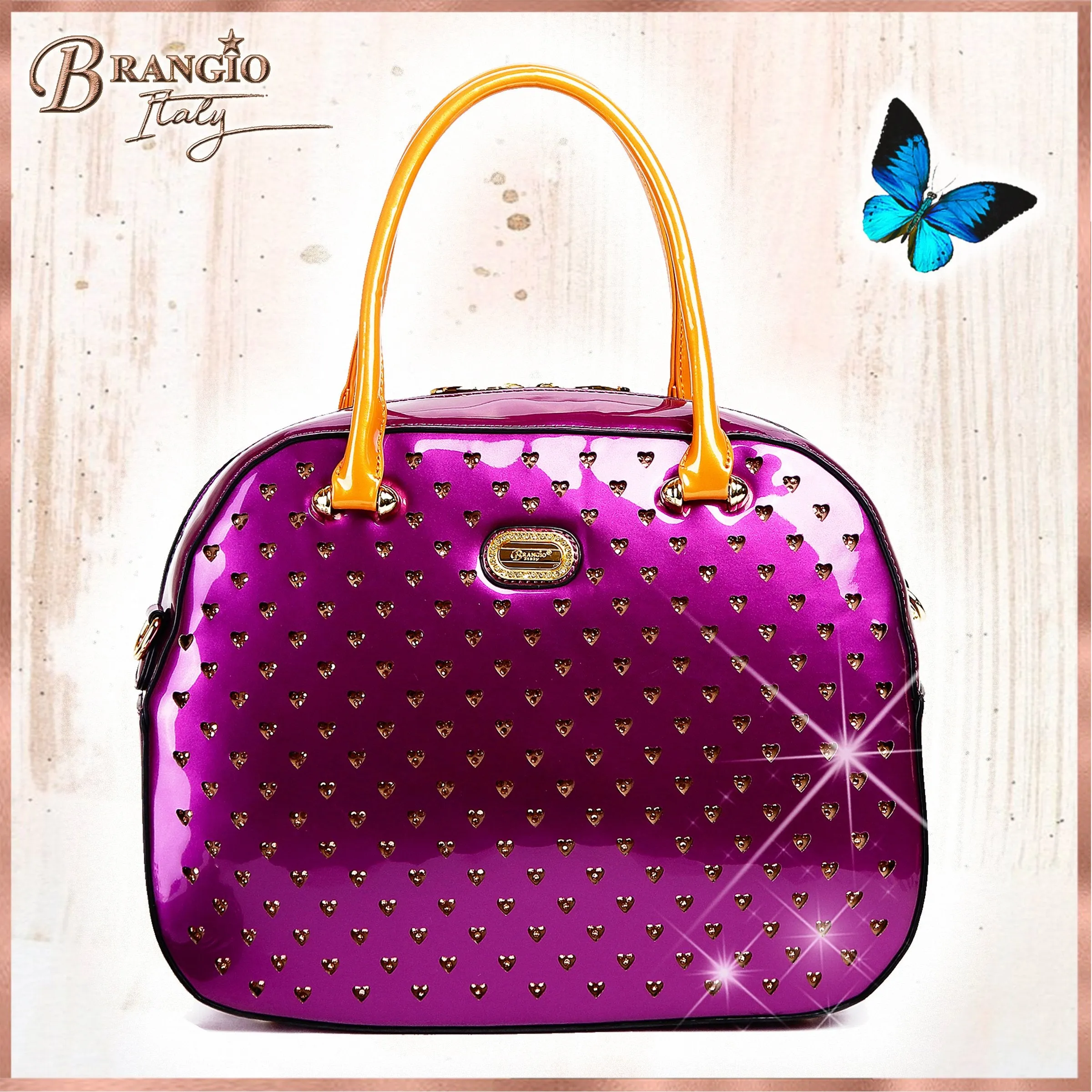 Starz Art Vegan Leather Retro Crystal Overnight Latch On Bag [RZO8329]