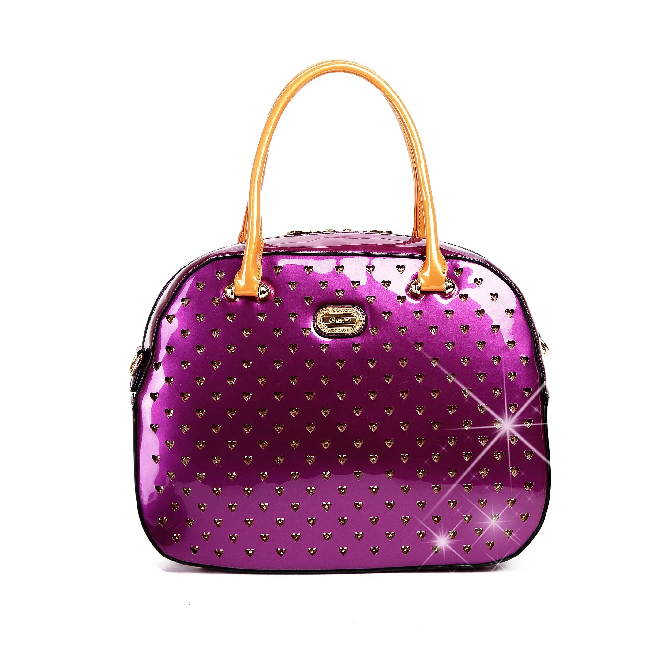 Starz Art Vegan Leather Retro Crystal Overnight Latch On Bag [RZO8329]