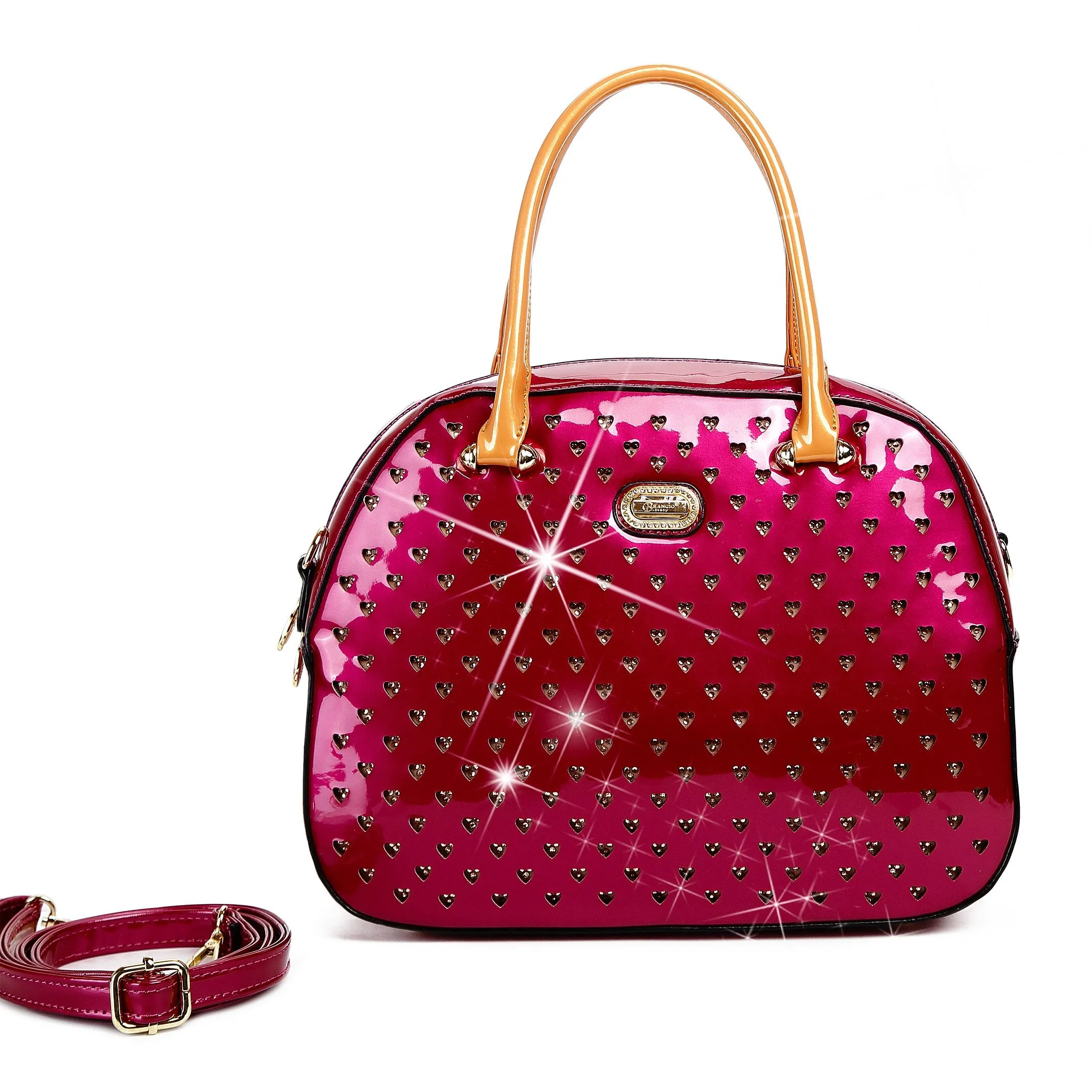 Starz Art Vegan Leather Retro Crystal Overnight Latch On Bag [RZO8329]