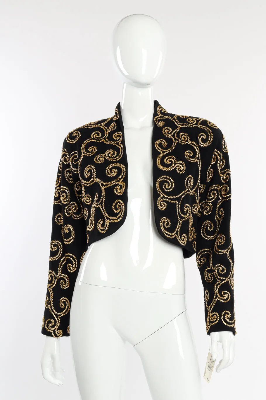Suede Ribbon Swirl Bolero Jacket