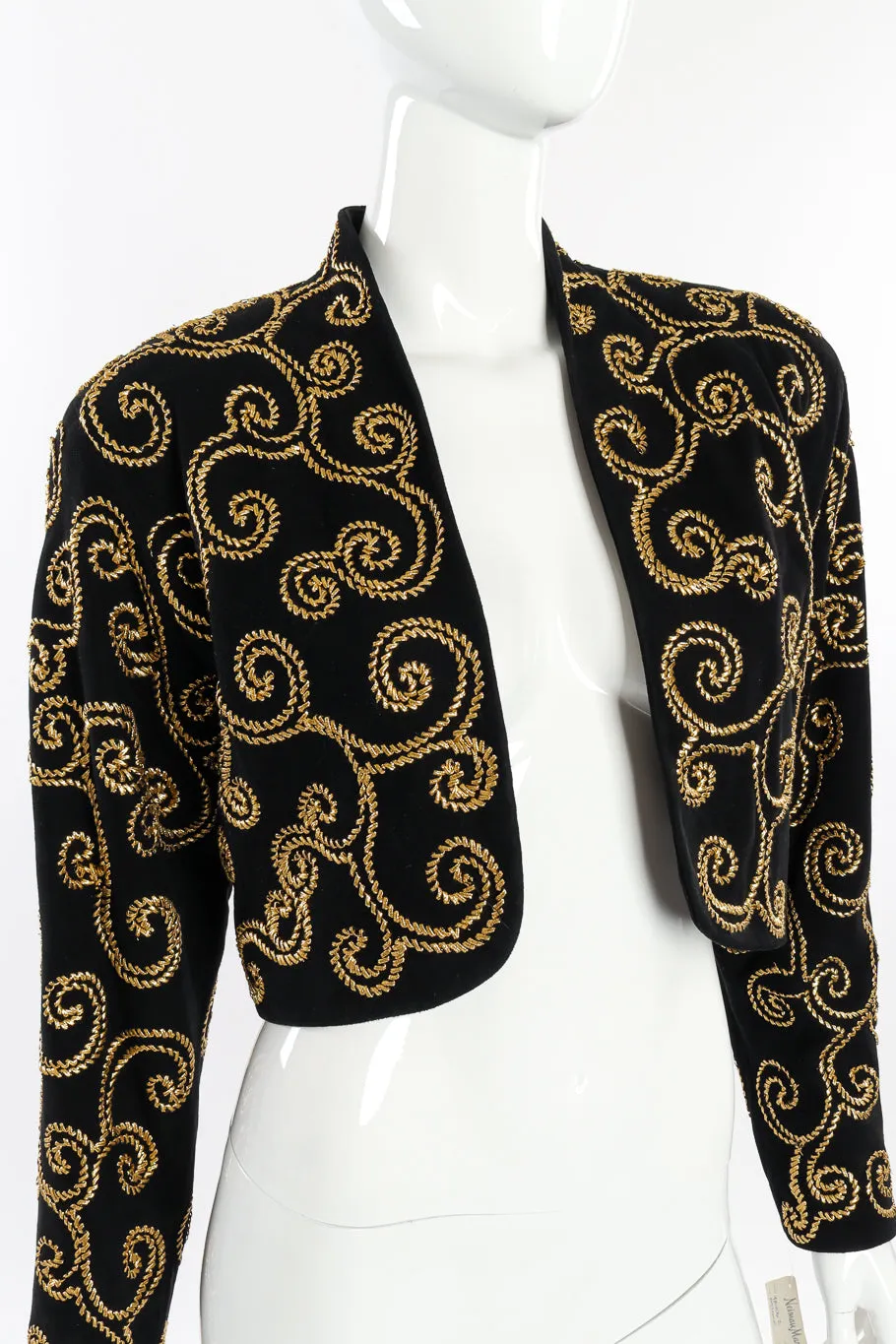 Suede Ribbon Swirl Bolero Jacket
