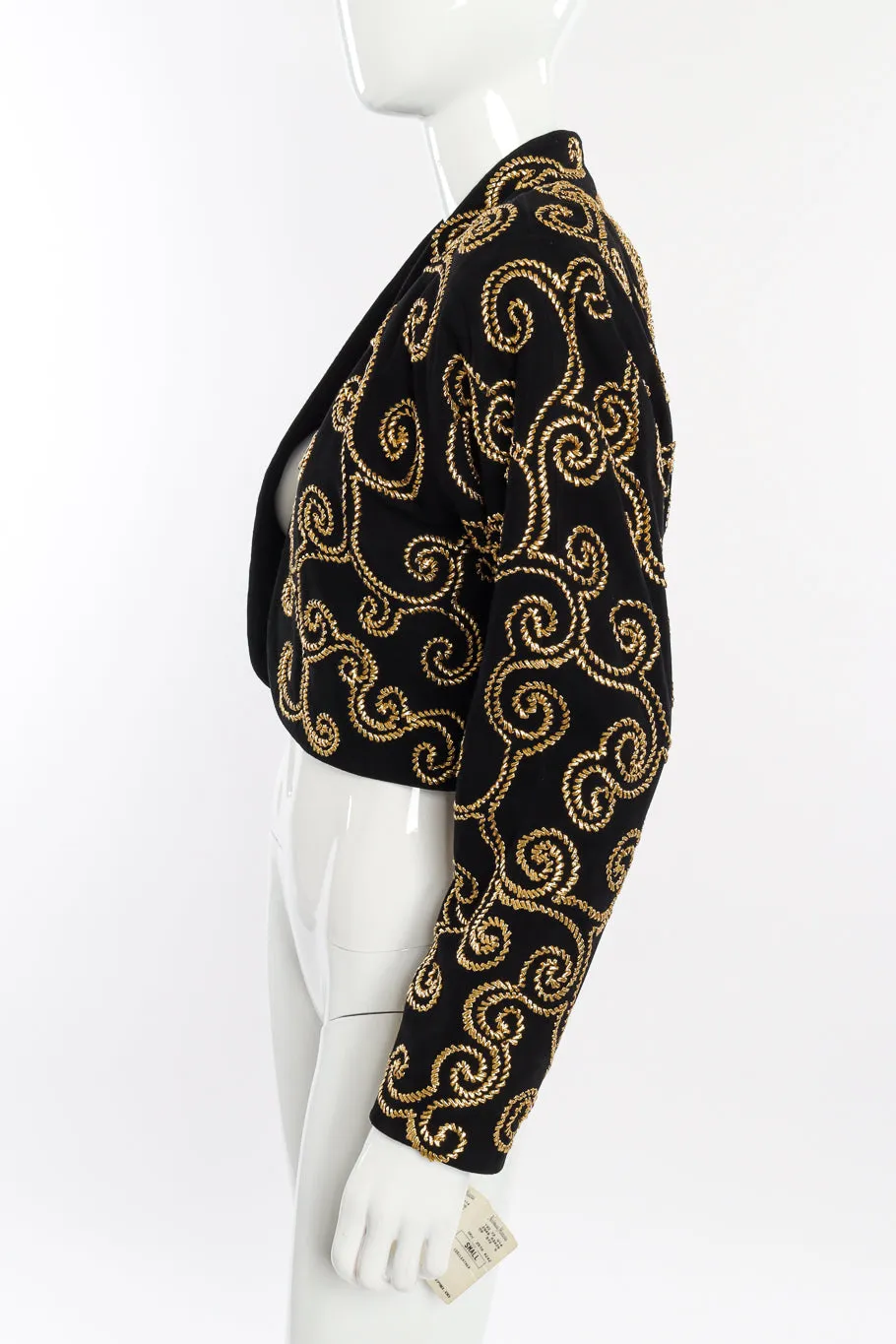 Suede Ribbon Swirl Bolero Jacket