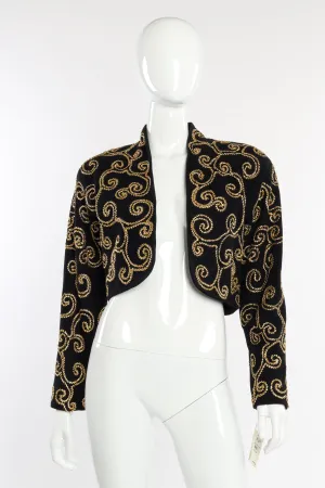 Suede Ribbon Swirl Bolero Jacket