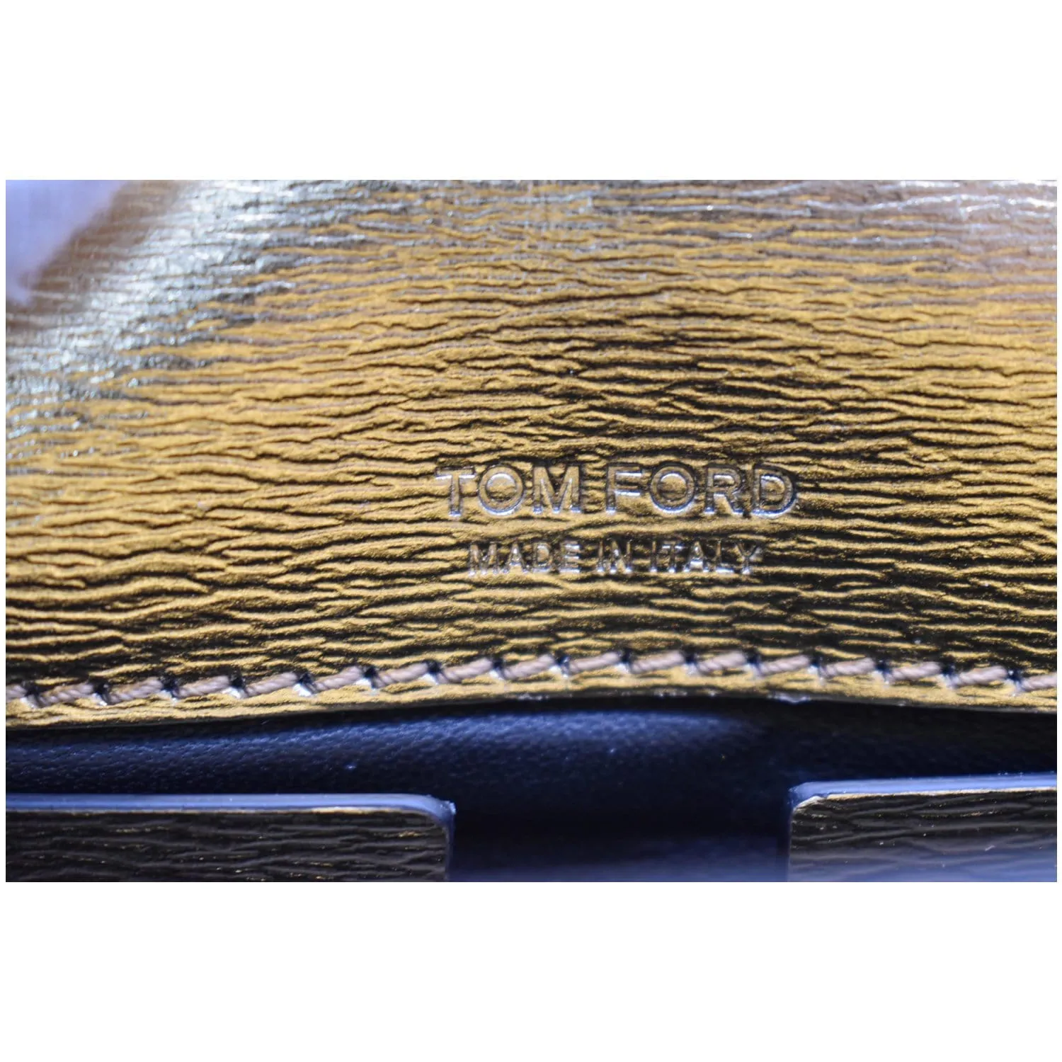 TOM FORD Triple Chain Small Embellished Metallic Leather Shoulder Bag Gold