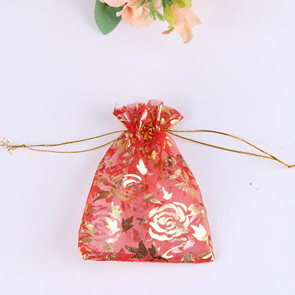 US 50~200 Sheer Coralline Organza Favor Gift Bags Jewelry Pouches Wedding Party