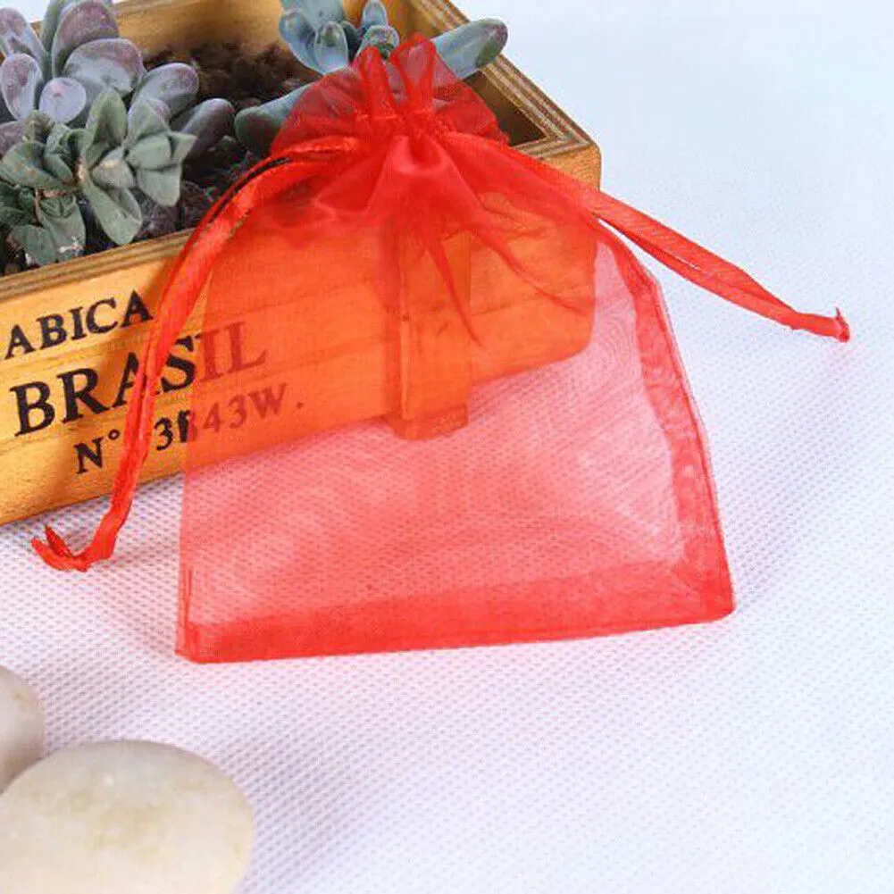 US 50~200 Sheer Coralline Organza Favor Gift Bags Jewelry Pouches Wedding Party