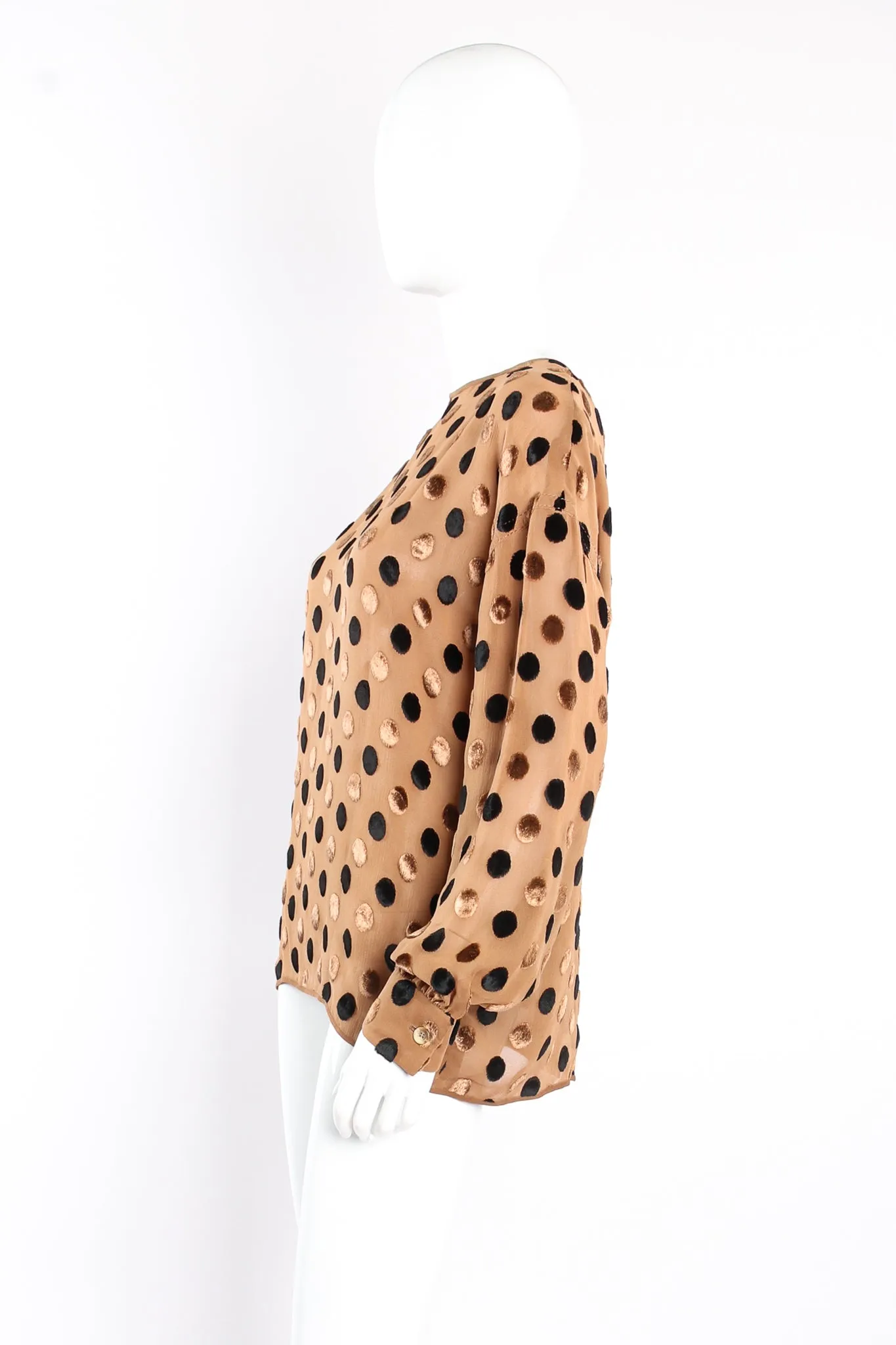 Velvet Dot Crinkle Chiffon Blouse