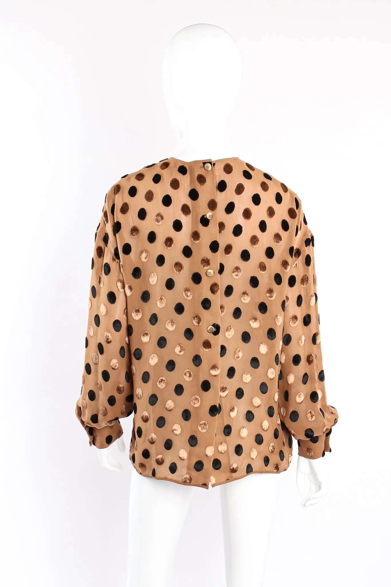 Velvet Dot Crinkle Chiffon Blouse