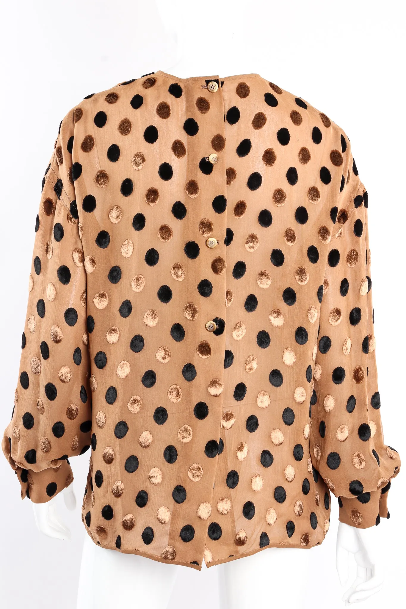 Velvet Dot Crinkle Chiffon Blouse