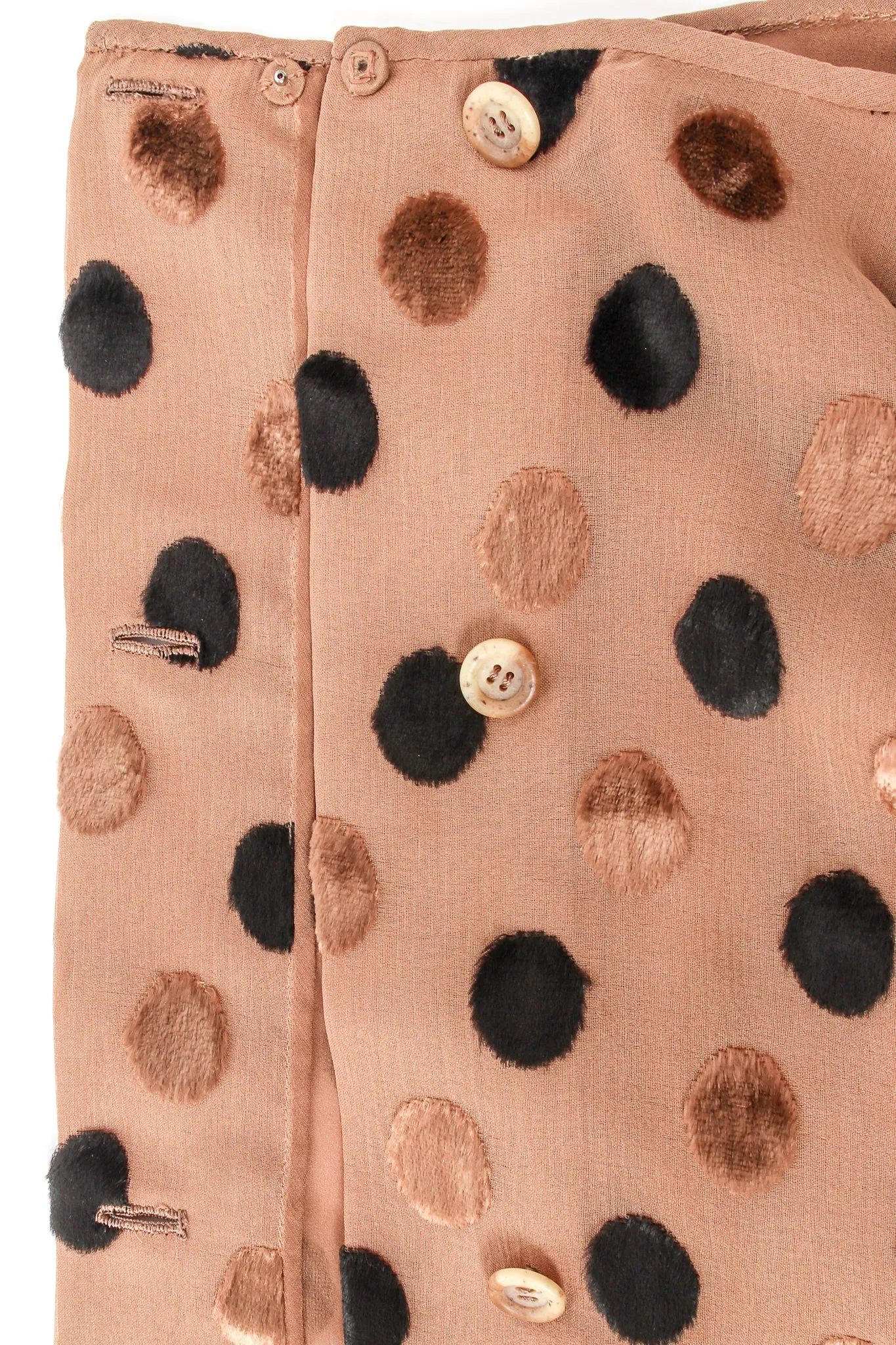 Velvet Dot Crinkle Chiffon Blouse