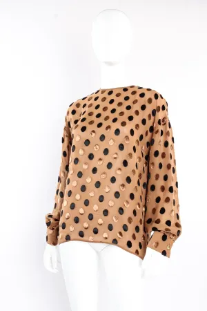 Velvet Dot Crinkle Chiffon Blouse