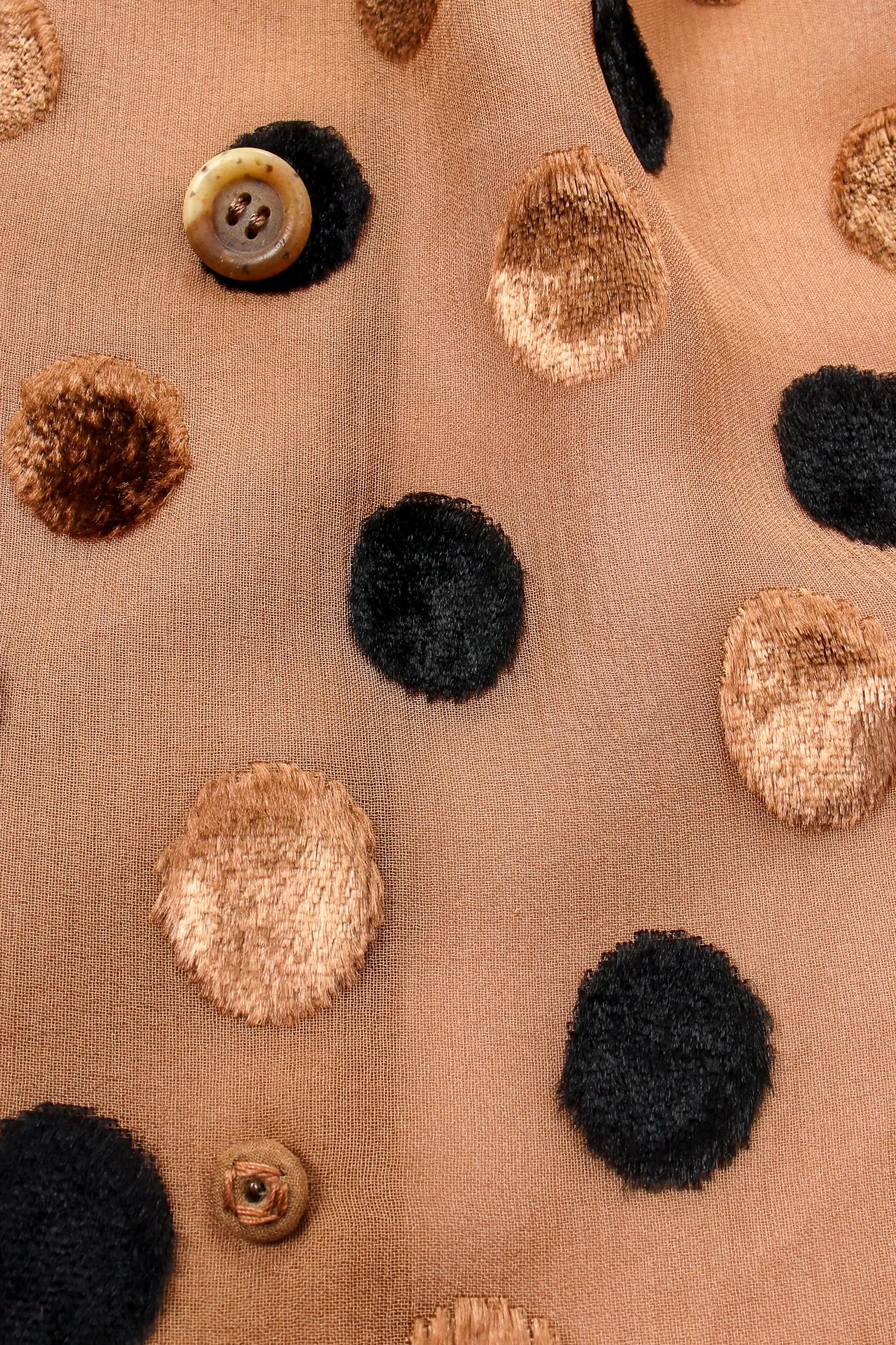 Velvet Dot Crinkle Chiffon Blouse