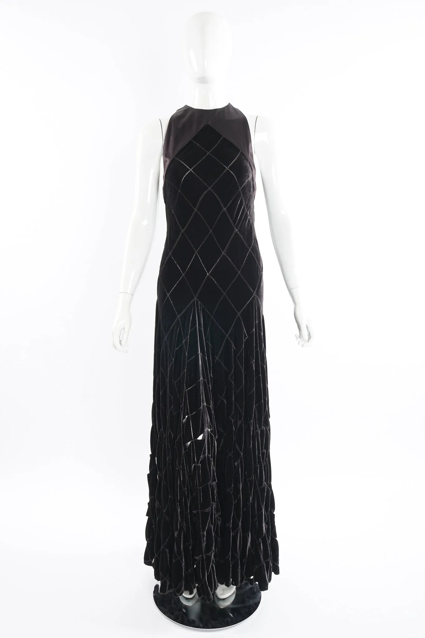 Velvet Lattice Cut Gown