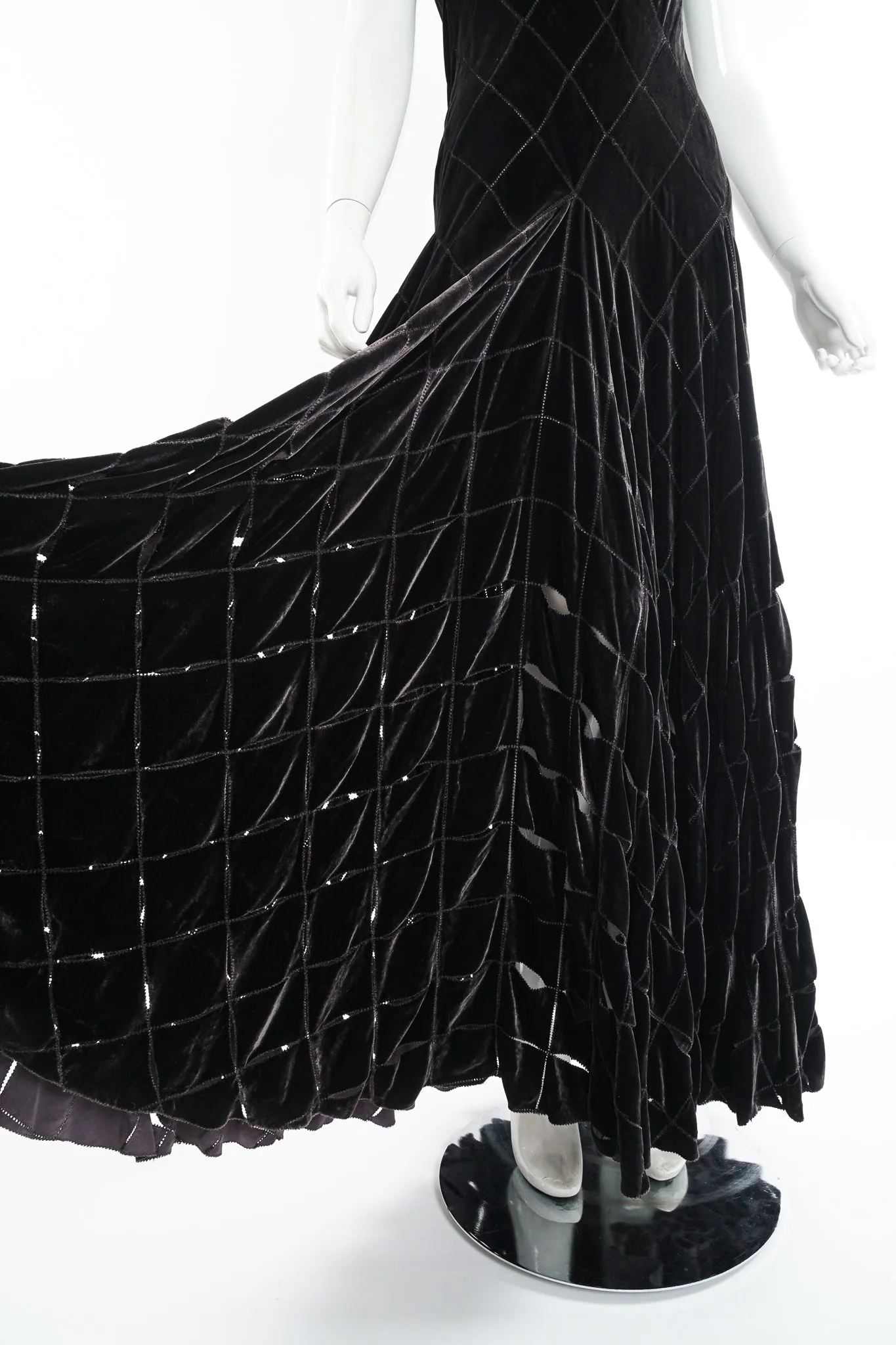 Velvet Lattice Cut Gown
