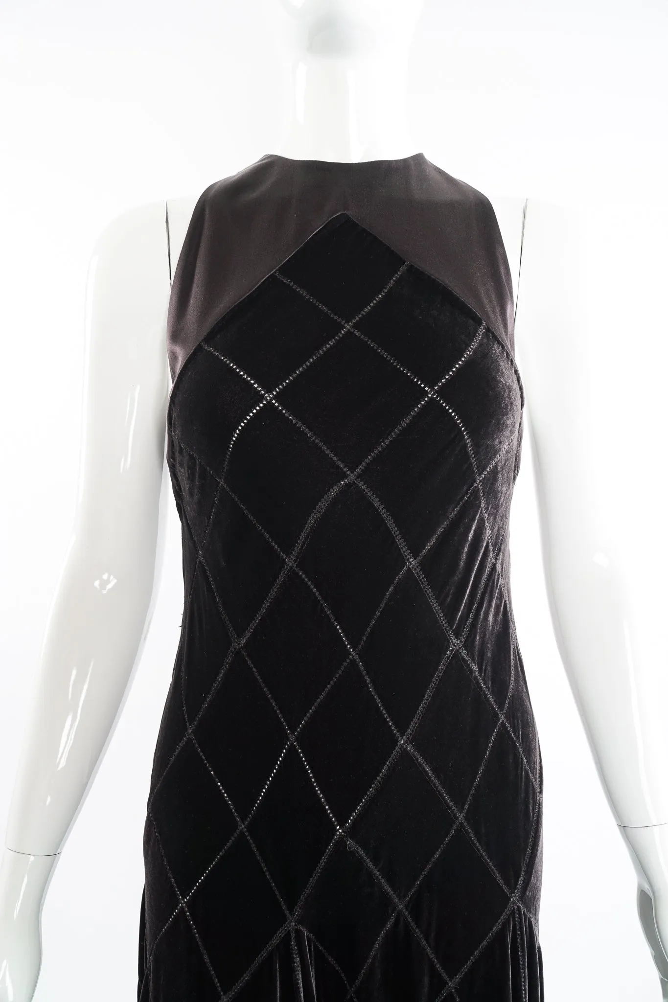 Velvet Lattice Cut Gown