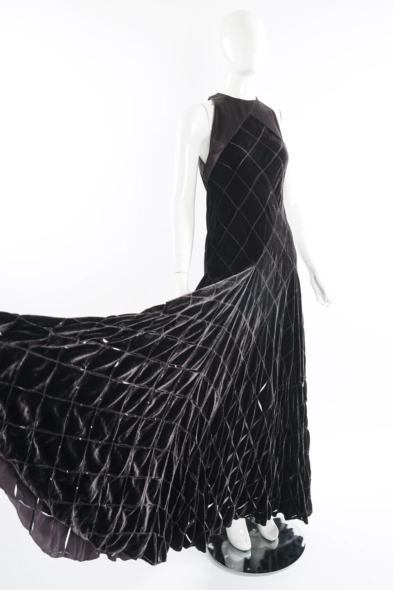 Velvet Lattice Cut Gown