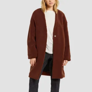 Volcom Pho (Faux) Fur Coat Brick - Womens